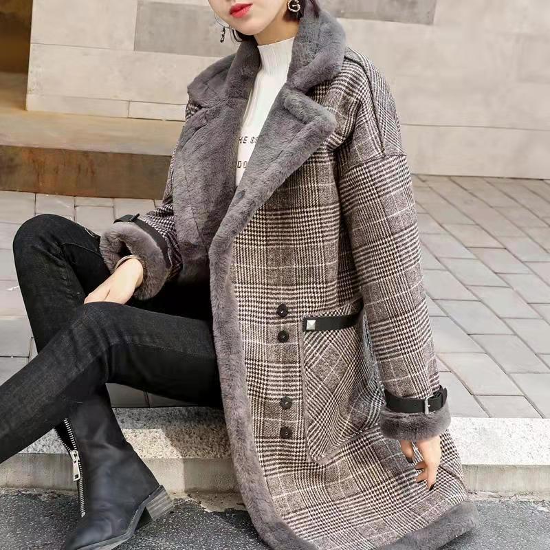 Wool Coat Peacoat - 2026 겨울 따뜻한 코트 플러시 두꺼운