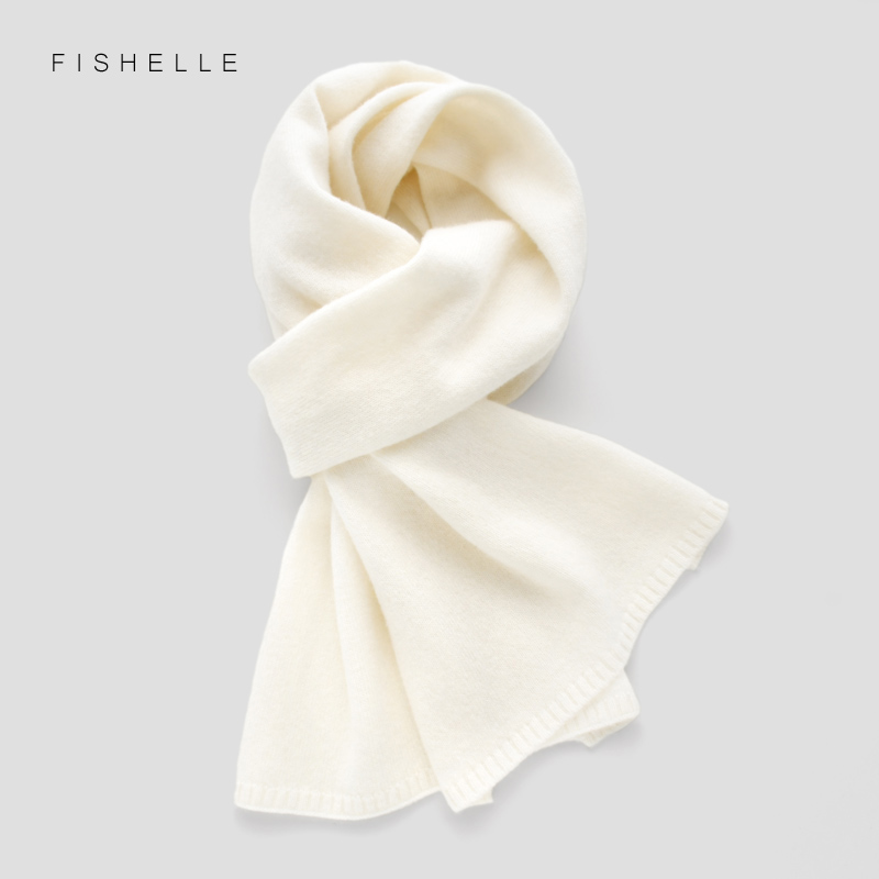 Wool Scarf Men - 화이트 울 스카프 여성용 겨울 니트