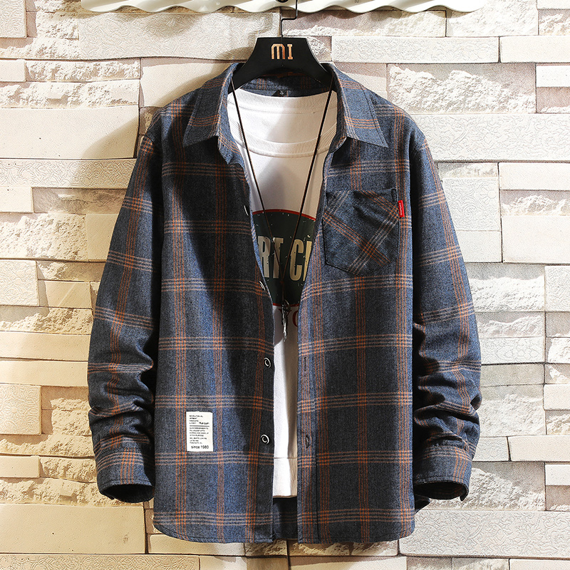 Flannel Shirt Lined - 2027 여름 남성 체크 셔츠 버튼