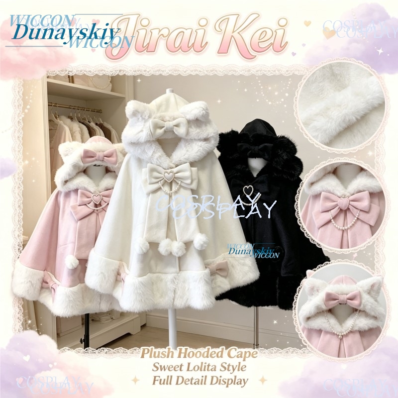일본 지라이케이 로리타 후드 울 망토 코트, 고양이 귀 - Wool Coat Peacoat 리뷰 및 가격
