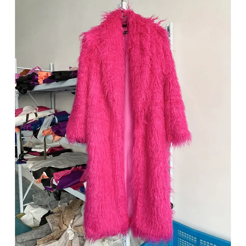 여성 모조 양 가짜 모피 롱 코트 카디건 열 느슨한 슬 - Wool Coat Peacoat 리뷰 및 가격