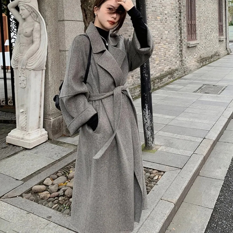 양면 캐시미어 빅 칼라 여성 코트 100% 순모 리버시 - Wool Coat Peacoat 리뷰 및 가격
