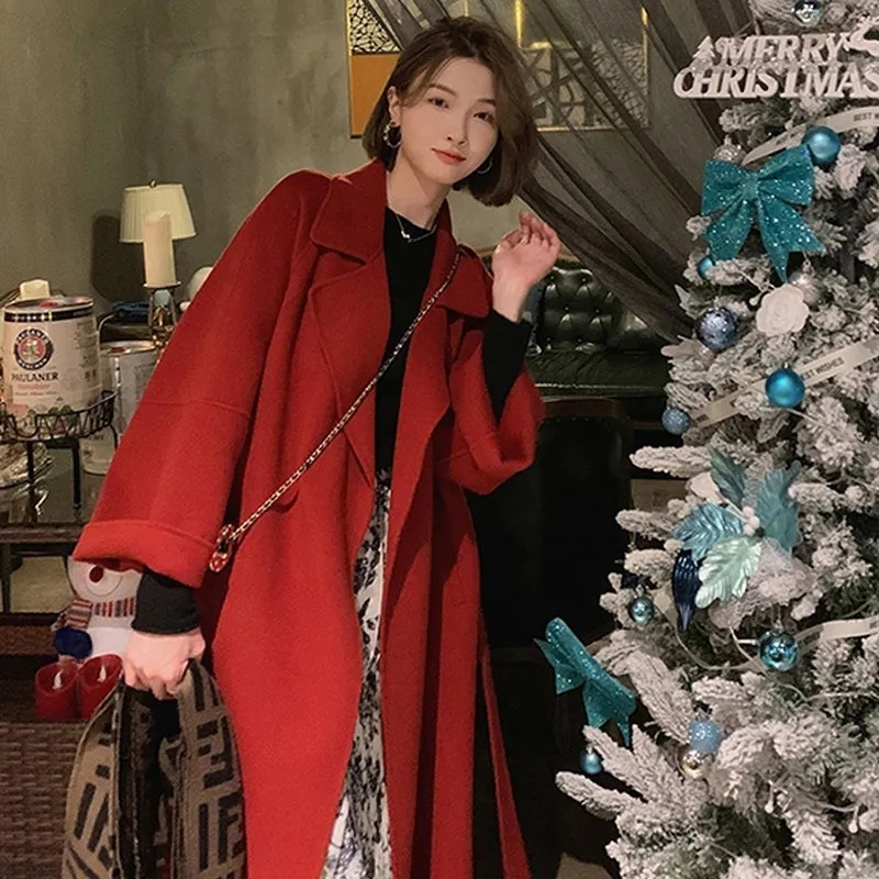 양면 캐시미어 빅 칼라 여성 코트 100% 순모 리버시 - Wool Coat Peacoat 리뷰 및 가격