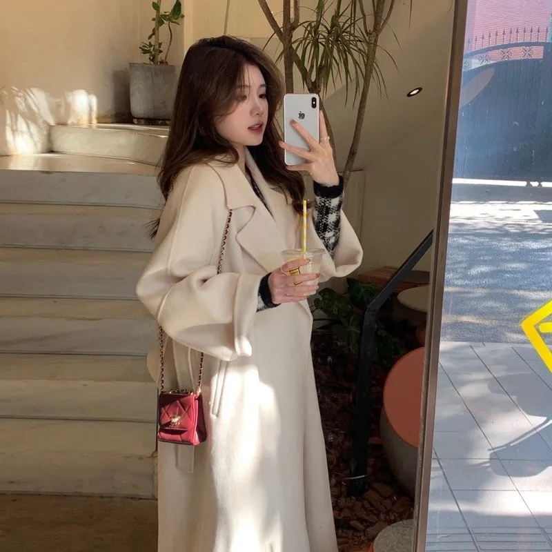 양면 캐시미어 빅 칼라 여성 코트 100% 순모 리버시 - Wool Coat Peacoat 리뷰 및 가격