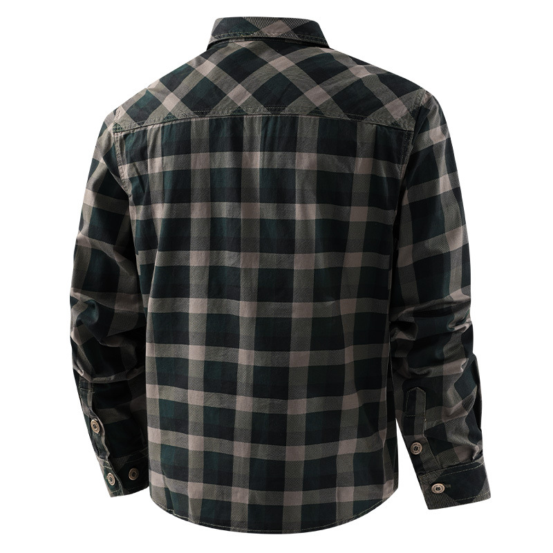 남성 격자 무늬 캐주얼 셔츠 남성 군용 야외 루즈 셔츠 - Flannel Shirt Lined 리뷰 및 가격