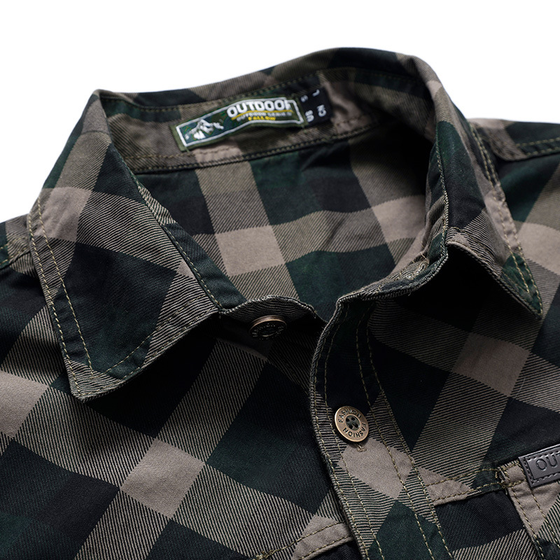 남성 격자 무늬 캐주얼 셔츠 남성 군용 야외 루즈 셔츠 - Flannel Shirt Lined 리뷰 및 가격
