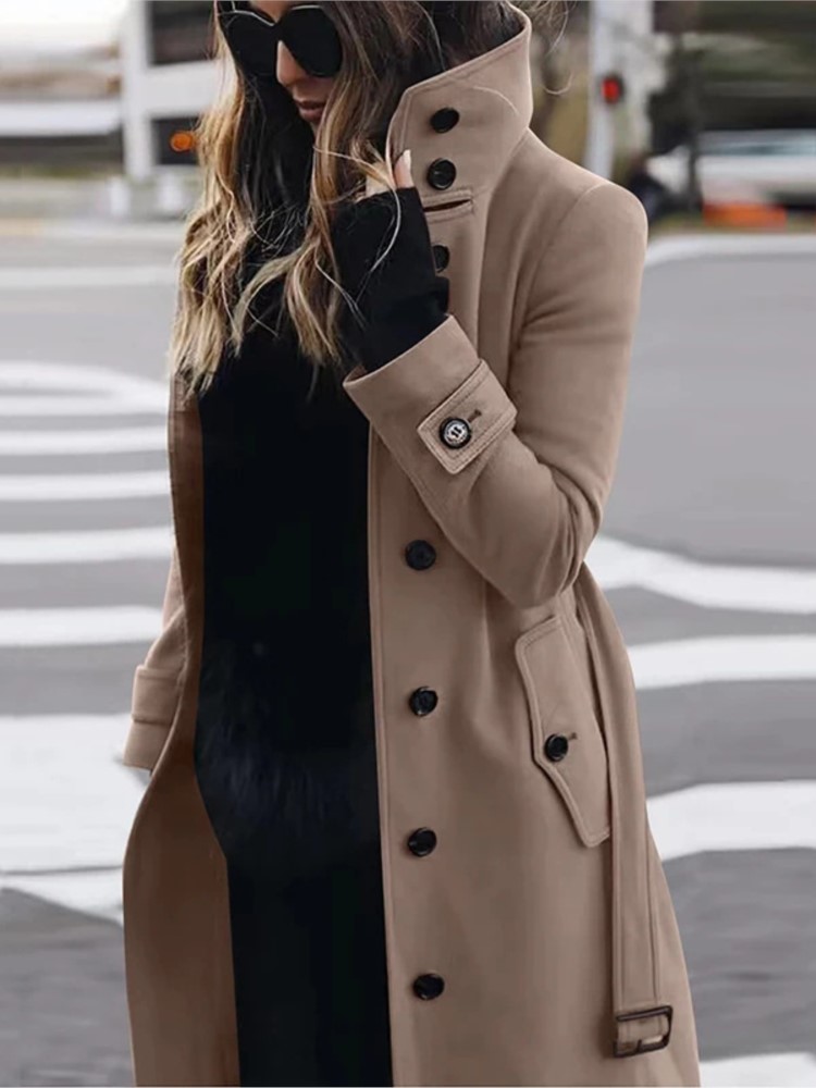 여성용 신상 울 코트 아우터웨어 가을 겨울 따뜻한 여성 - Wool Coat Peacoat 리뷰 및 가격