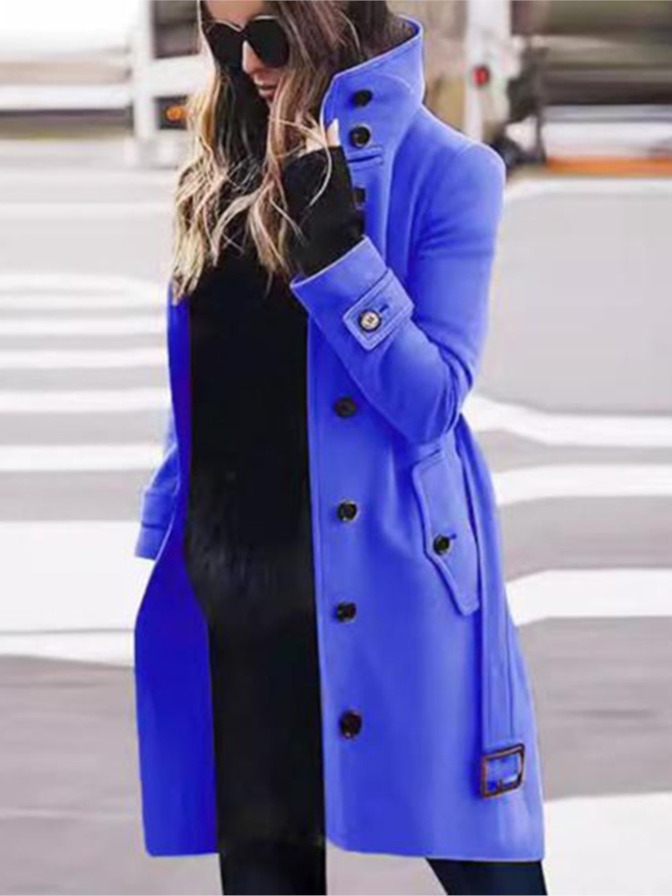 여성용 신상 울 코트 아우터웨어 가을 겨울 따뜻한 여성 - Wool Coat Peacoat 리뷰 및 가격