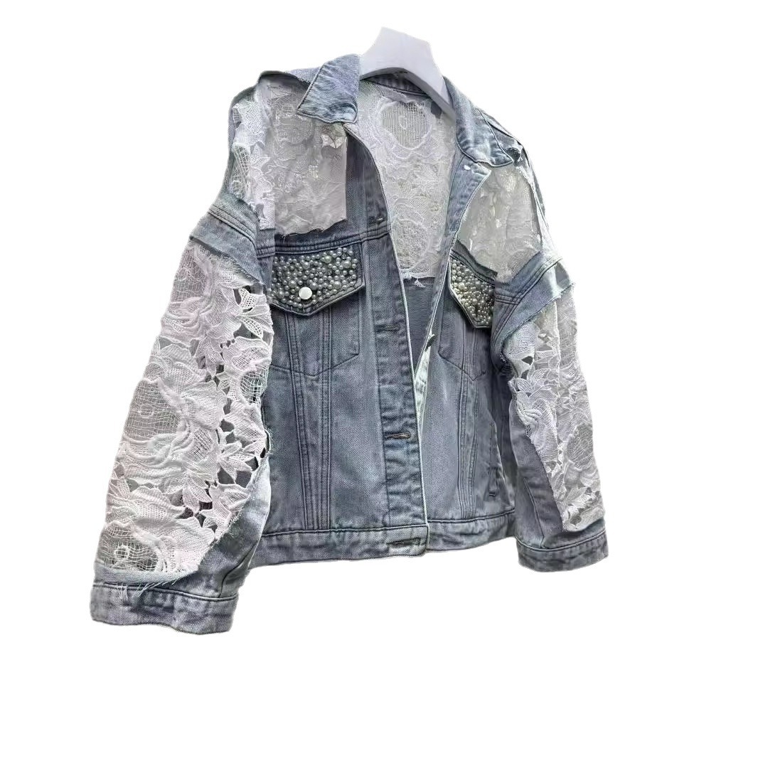 여성용 스플라이스 자수 재킷, 턴다운 칼라, 진주 워싱 - Down Jacket Packable 리뷰 및 가격